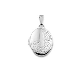 Foto Medaillon van Zilver met Bloemen Decoratie voor Dames