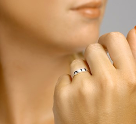 Zilveren Ring met Balkje Kopstuk voor Dames