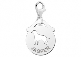 Names4ever Ronde Charm-Naambedel met Hond ZNDB015