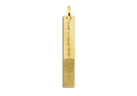 Bar Hanger met Vingerafdruk en Tekst van Goud Names4ever