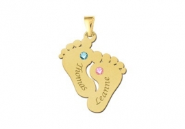 Gouden Voetjes Namen Hanger Names4ever met Naam en Datum