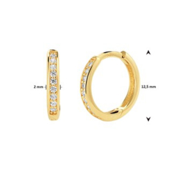 Gouden Klapoorringen Diamant 0,10 ct (2x 0,05ct) G SI