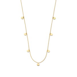 Excellent Jewelry Geelgouden Collier met Ronde Hangertjes