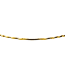 Fijn Rond Gouden Omega Collier | Dikte: 1,5mm Lengte: 45cm