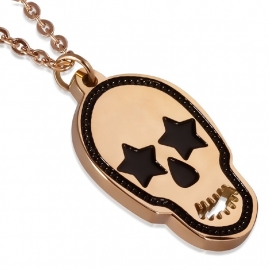 Roségoud Skull Hanger + Ketting