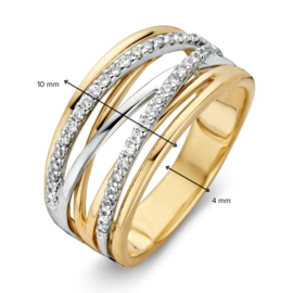 Excellent Jewelry Bicolor Creatieve Dames Ring met Briljanten
