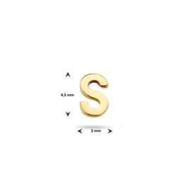 14K Gouden Oorknop Letter S