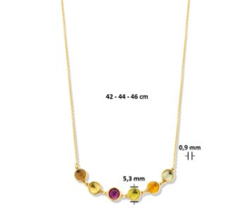 Gouden Collier Kleurstenen 0,9 mm 42 – 44 – 46 cm