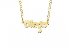 Names4ever Diego Stijl Gouden Naamketting voor Kids GNK48