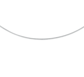 Zilveren Omega Collier met Witgoud | Dikte: 1,1mm Lengte: 45cm