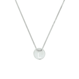 Zilveren Gourmet Collier met Letter L