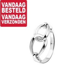 Schakels Dames Ring van Zilver / Maat 17,2