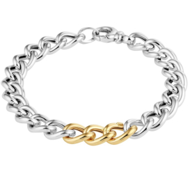 Gourmet Schakelarmband van Zilver met Goud