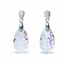 Wit met Transparante Glaskristallen Oorbellen van Spark Jewelry