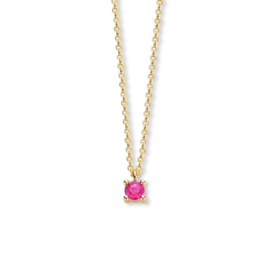 Gouden Collier met Geboortesteen Roze Toermalijn 0.18ct Oktober