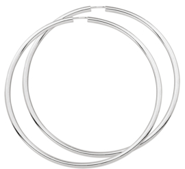 Zilveren Oorringen 3,0 mm ronde buis | Diameter 80 mm