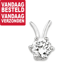 Zilveren Zirkonia Hanger met Rhodium