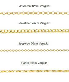 Names4ever Arabische Naamketting met Twee Namen van Verguld Zilver