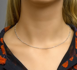 Zilveren Gourmet Collier met Decoraties | Lengte 60cm