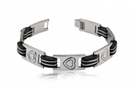 ARMBAND / dubbel gegraveerd hart FNW0208