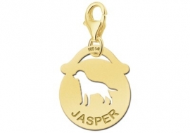 Names4ever Ronde Charm-Naambedel met Hond GNDB015