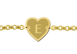 Gouden Names4ever Armband met Hartvormige Letterhanger