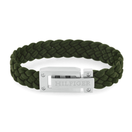 Tommy Hilfiger Groen Leren Heren Armband TJ2790518