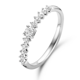 Excellent Jewelry Witgouden Ring met Diamanten Rij