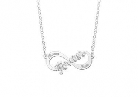 Names4ever Forever Infinity Ketting van Zilver - Graveer Sieraad