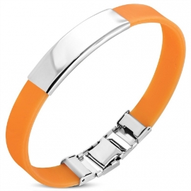 Oranje graveer armband / Armband inkorten mogelijk