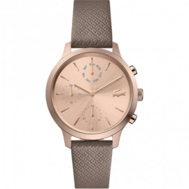 Roségoudkleurig Dames Horloge met Lederen Band van Lacoste