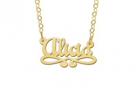 Names4ever Alicia Stijl Gouden Naamketting voor Kids