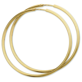 14K Oorringen Ronde Buis 1,8 mm Diameter 50 mm