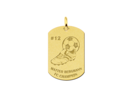 Gouden Dog Tag met Voetbal Thema | Names4ever