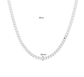 Zilveren Collier Geslepen Gourmet 2,8 mm | Lengte Ketting 50 cm