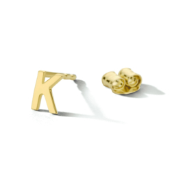 14K Gouden Oorknop Letter K