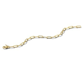 Goudkleurige Paperclip Armband 3,5 mm 18 cm
