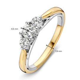 Excellent Jewelry Elegante Bicolor Ring met 0,51 crt. Briljanten