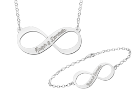 Zilveren Infinity Hanger en Armband Set met Naam | Names4ever