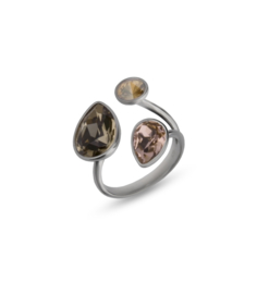 Glaskristal Ring van Spark Jewelry met Rosé Glaskristallen