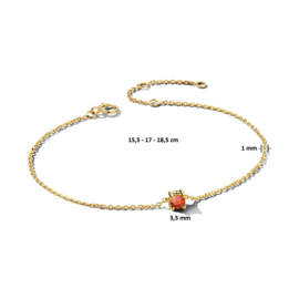 Gouden Armband met Geboortesteen Granaat 0.25ct Januari