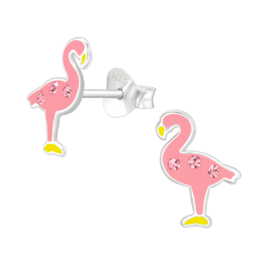 Kinderoorbellen met Roze Flamingo van Zilver