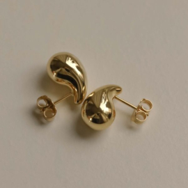 Goudkleurige Drop Hailey Oorbellen 15mm | Karma Jewelry