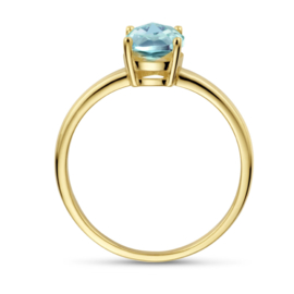 Gouden Ring met Blauwe Topaas