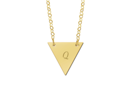 Names4ever Gouden Driehoekige Naamhanger met Ketting GMNH008