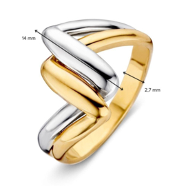 Excellent Jewelry Bicolor Abstracte Ring