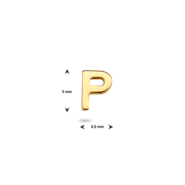 14K Gouden Oorknop Letter P