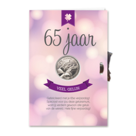 Geluksmunt Cadeaukaart - 65 jaar