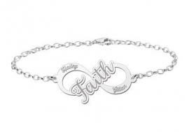 Names4ever Faith Infinity Armband van Zilver