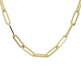 Chunky Ketting | 14K Geelgouden Collier met Paperclip Schakels